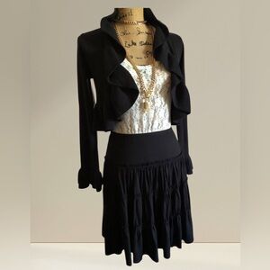 Designed by ZARD Black Cropped Sweater Shrug Excellent Condition